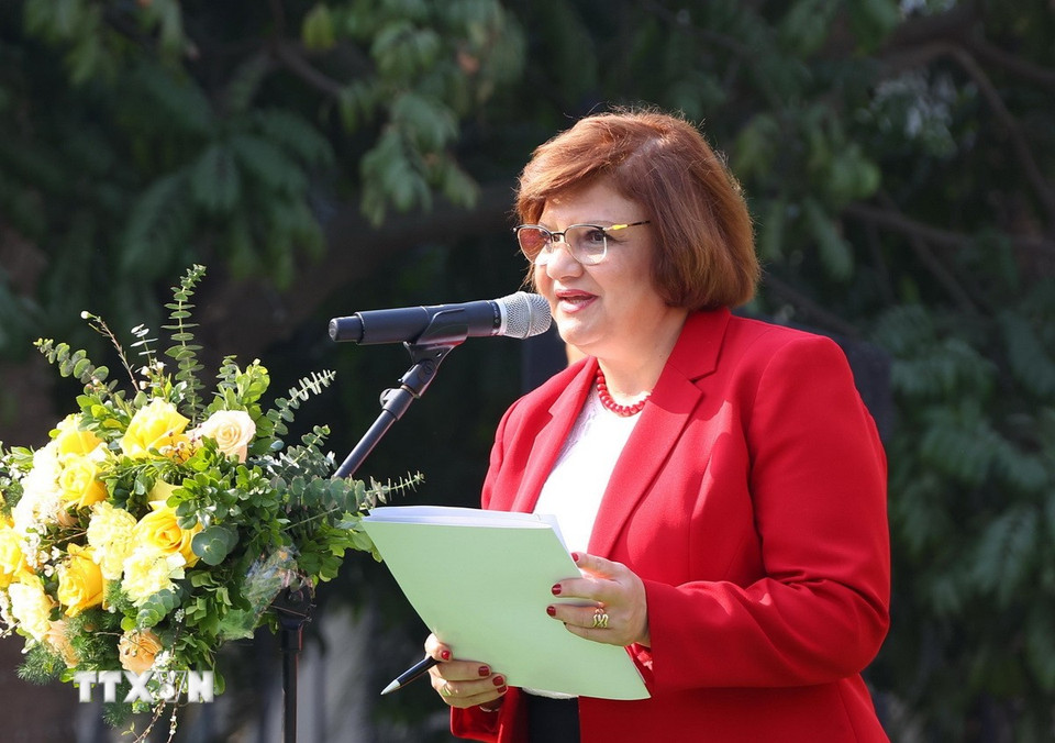 Bà Amal Abdel Kader Elmorsi Salama, Đại sứ đặc mệnh toàn quyền Cộng hòa Ai Cập tại Việt Nam phát biểu. (Ảnh: Văn Điệp/TTXVN)