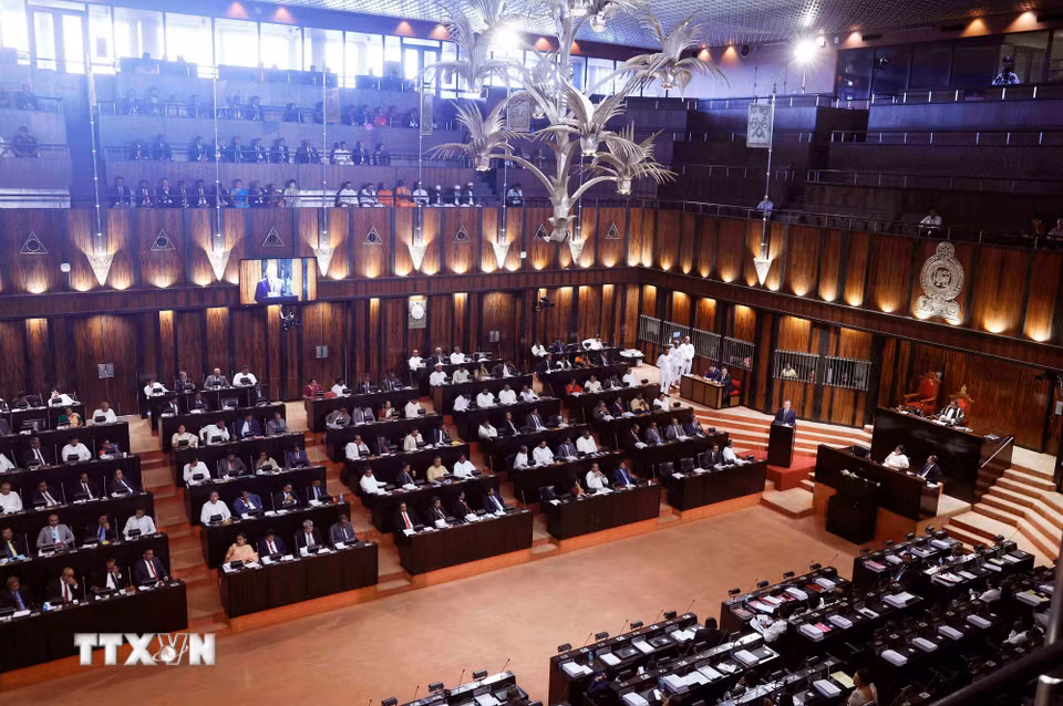 Tổng Bí thư, Chủ tịch nước Tô Lâm phát biểu tại Quốc hội Sri Lanka. (Ảnh: Thống Nhất/TTXVN)
