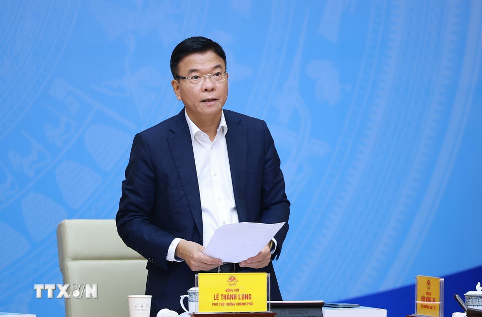 Phó Thủ tướng Lê Thành Long phát biểu. (Ảnh: Dương Giang/TTXVN)