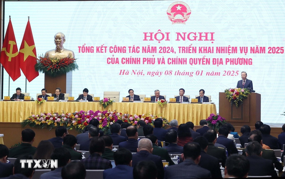 Tổng Bí thư Tô Lâm phát biểu chỉ đạo. (Ảnh: Thống Nhất/TTXVN)