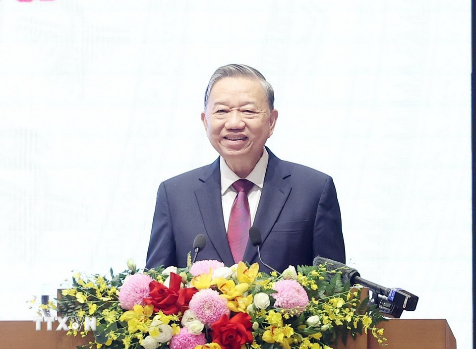 Tổng Bí thư Tô Lâm phát biểu chỉ đạo. (Ảnh: Thống Nhất/TTXVN)