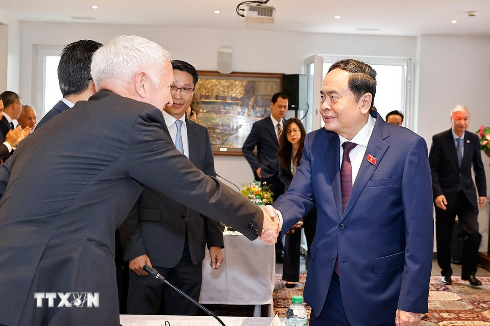 Chủ tịch Quốc hội Trần Thanh Mẫn dự khai mạc Tọa đàm "Xây dựng và vận hành Trung tâm tài chính quốc tế và khuyến nghị cho Việt Nam." (Ảnh: Doãn Tấn/TTXVN)