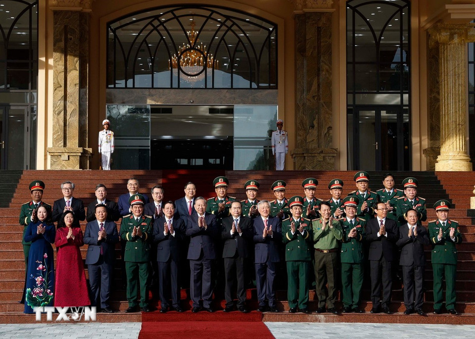 Tổng Bí thư Tô Lâm và các đại biểu. (Ảnh: Thống Nhất/TTXVN)