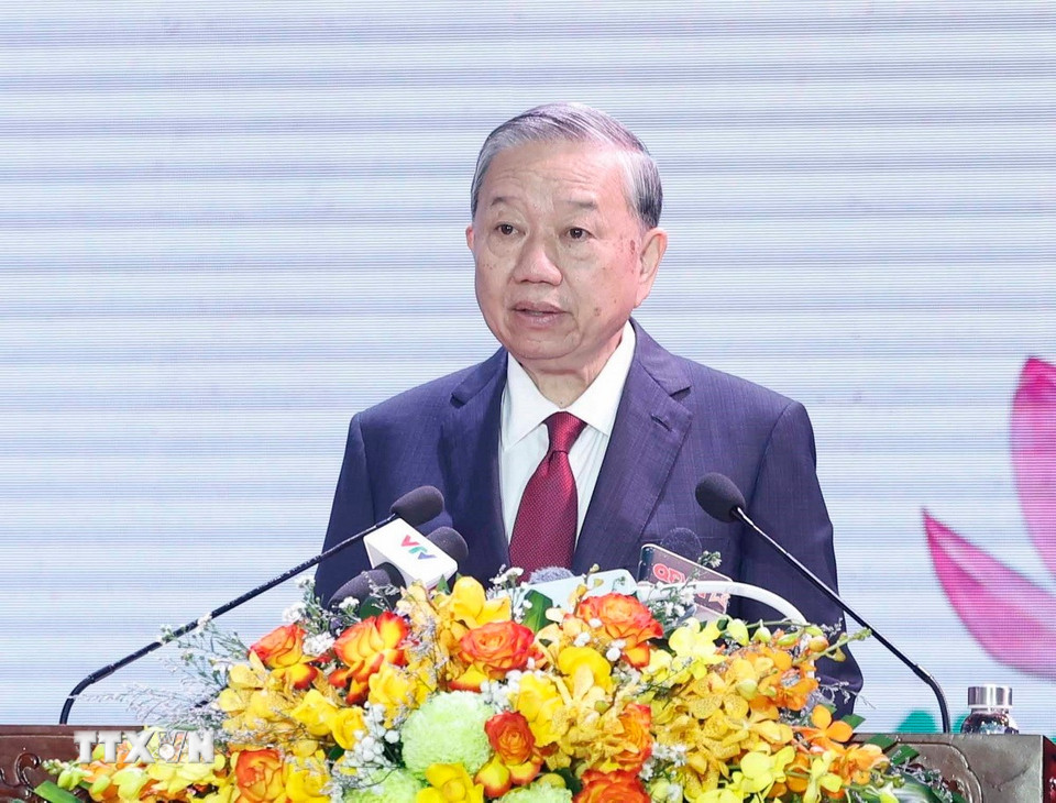 Tổng Bí thư Tô Lâm phát biểu. (Ảnh: Thống Nhất/TTXVN)