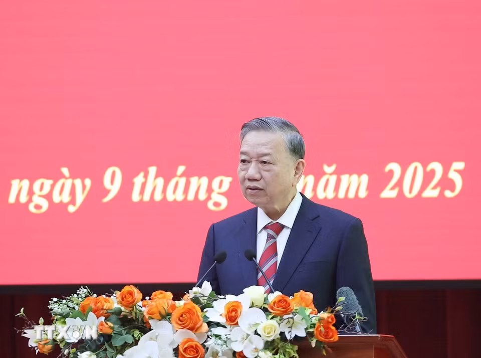 Tổng Bí thư Tô Lâm phát biểu. (Ảnh: Thống Nhất/TTXVN)