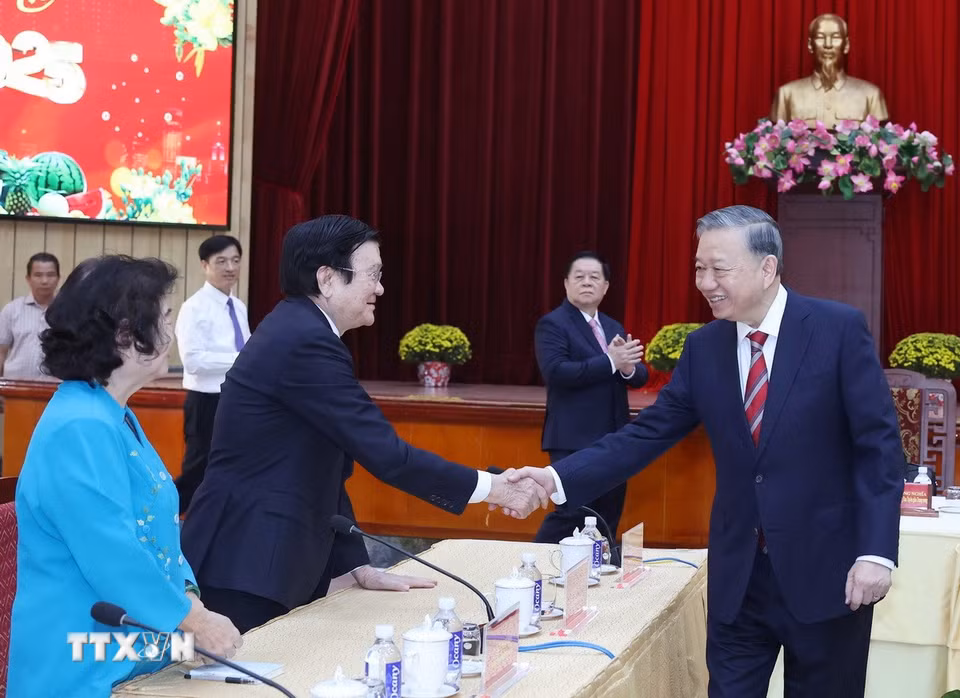 Tổng Bí thư Tô Lâm và các đại biểu. (Ảnh: Thống Nhất/TTXVN)