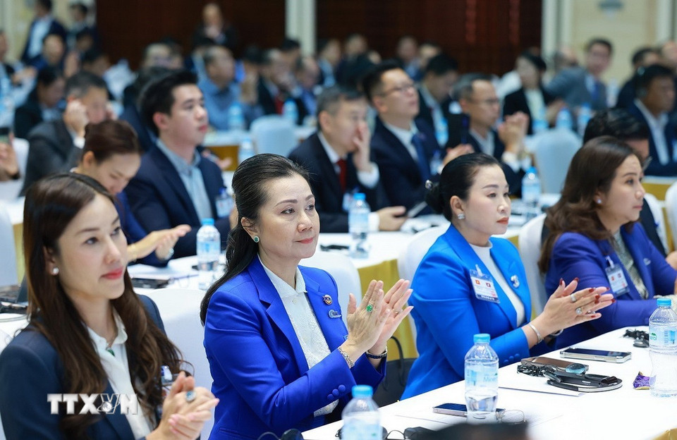 Các đại biểu dự Hội nghị Hợp tác đầu tư Việt Nam-Lào năm 2025. (Ảnh: Dương Giang/TTXVN)