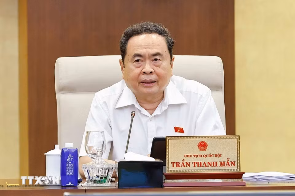 Chủ tịch Quốc hội Trần Thanh Mẫn phát biểu. (Ảnh: Doãn Tấn/TTXVN)
