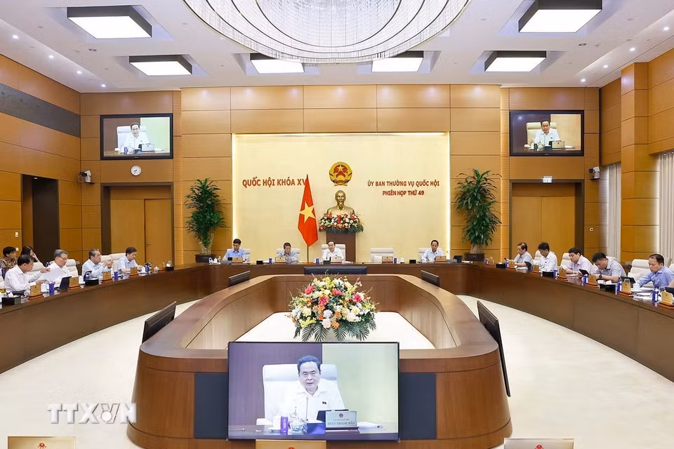 Chủ tịch Quốc hội Trần Thanh Mẫn phát biểu. (Ảnh: Doãn Tấn/TTXVN)