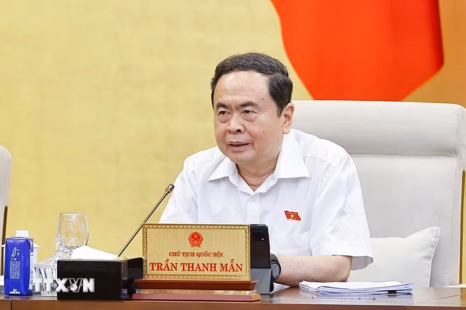 Chủ tịch Quốc hội Trần Thanh Mẫn phát biểu. (Ảnh: Doãn Tấn/TTXVN)