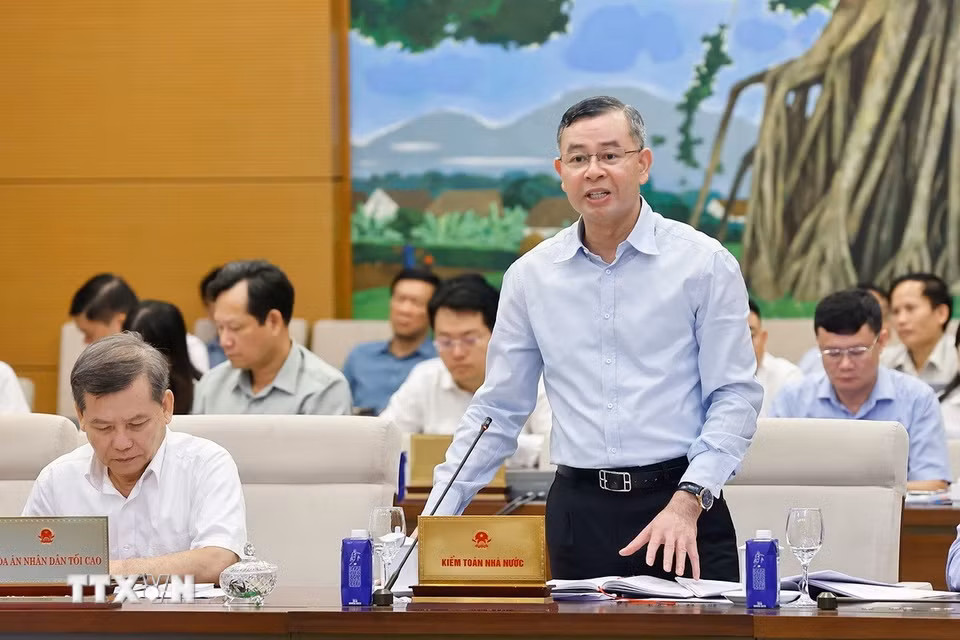 Tổng Kiểm toán Nhà nước Ngô Văn Tuấn phát biểu. (Ảnh: Doãn Tấn/TTXVN)