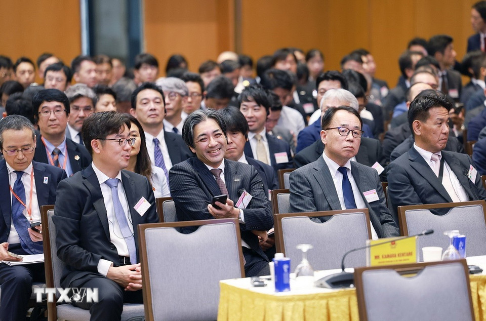 Các đại biểu tham dự Diễn đàn doanh nghiệp Việt Nam- Nhật Bản. (Ảnh: Dương Giang/TTXVN)