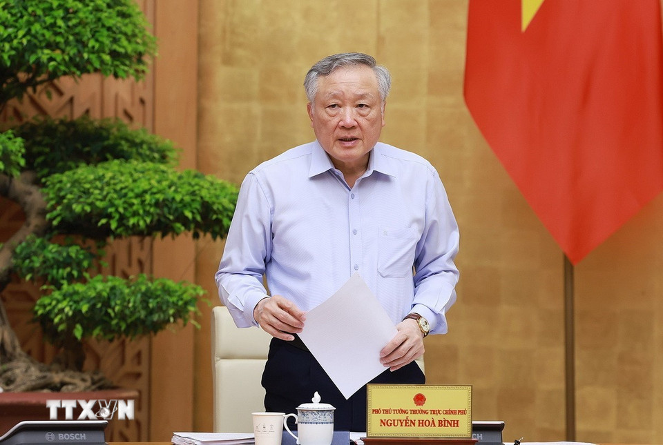 Phó Thủ tướng Thường trực Chính phủ Nguyễn Hoà Bình phát biểu. (Ảnh: Dương Giang/TTXVN)