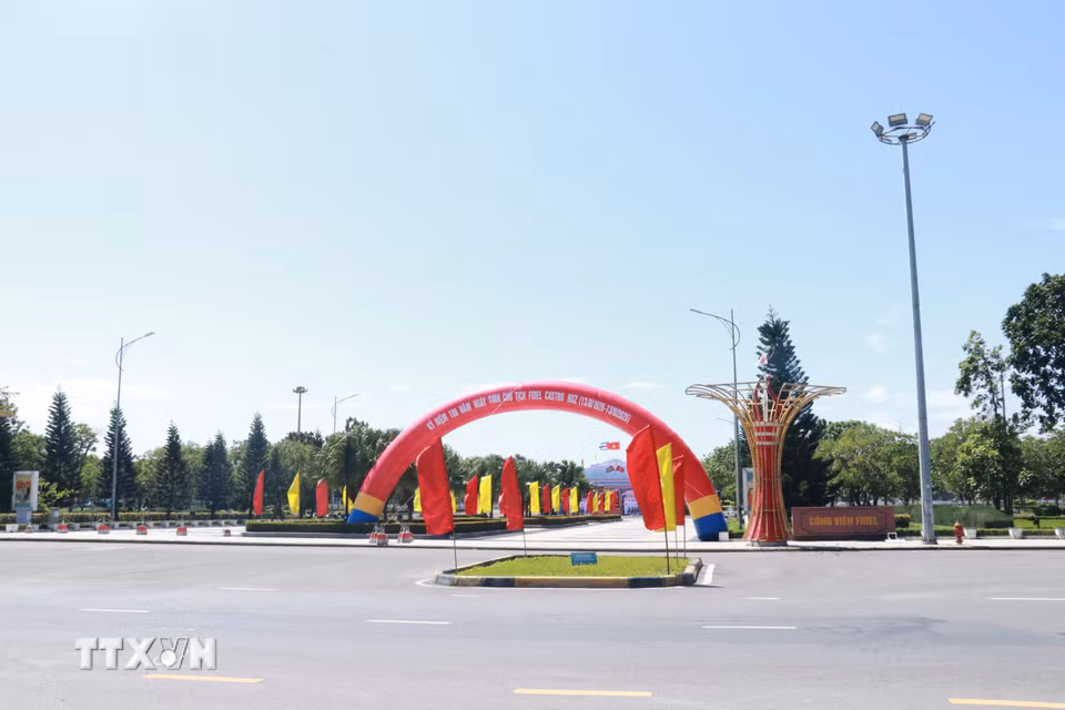 Công viên Fidel (phường Đông Hà, tỉnh Quảng Trị). Đây là công viên đầu tiên ở Việt Nam mang tên Lãnh tụ Fidel Castro. (Ảnh: Tường Vi/TTXVN)
