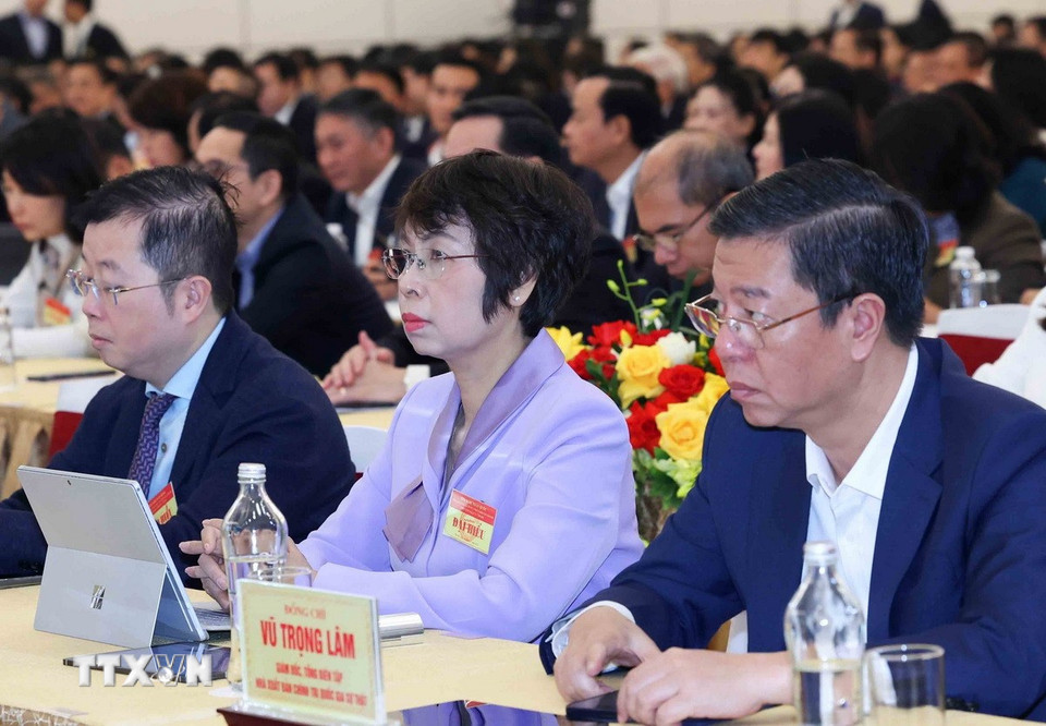 Đại biểu tham dự Hội nghị toàn quốc tổng kết công tác Tuyên giáo và Dân vận năm 2025, triển khai nhiệm vụ năm 2026. (Ảnh: Phương Hoa/TTXVN)