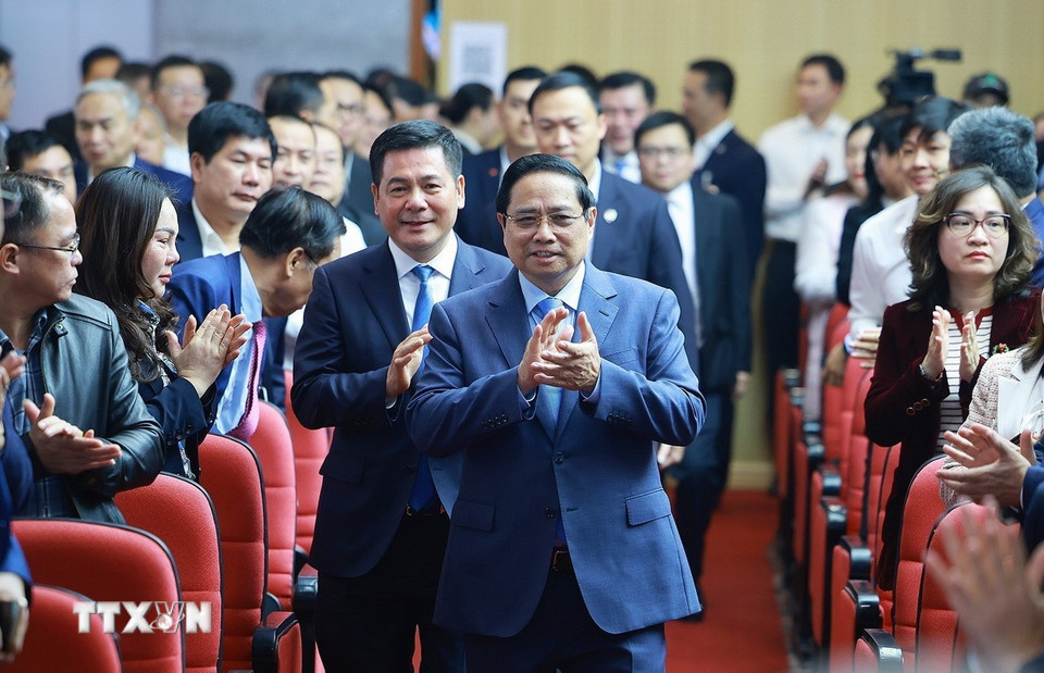 Thủ tướng Phạm Minh Chính dự Hội nghị tổng kết công tác ngành Công Thương năm 2025 và triển khai nhiệm vụ trọng tâm năm 2026. (Ảnh: Dương Giang/TTXVN)