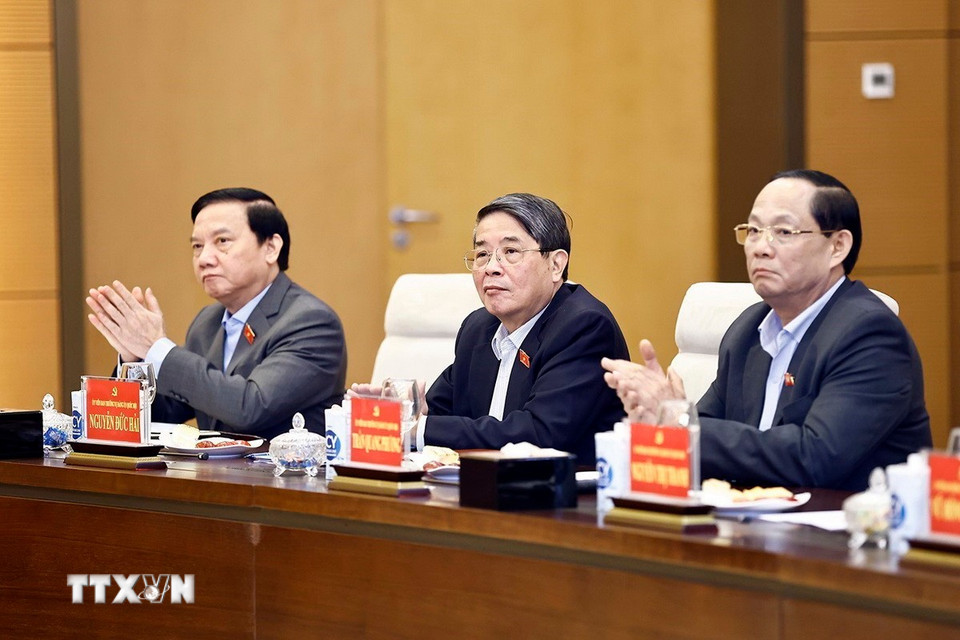 Các Phó Chủ tịch Quốc hội dự hội nghị. (Ảnh: Doãn Tấn/TTXVN)