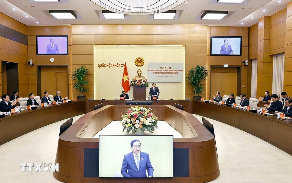 Chủ tịch Quốc hội Trần Thanh Mẫn phát biểu. (Ảnh: Doãn Tấn/TTXVN)