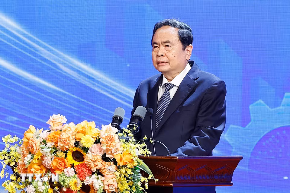 Chủ tịch Quốc hội Trần Thanh Mẫn phát biểu chỉ đạo. (Ảnh: Doãn Tấn/TTXVN)
