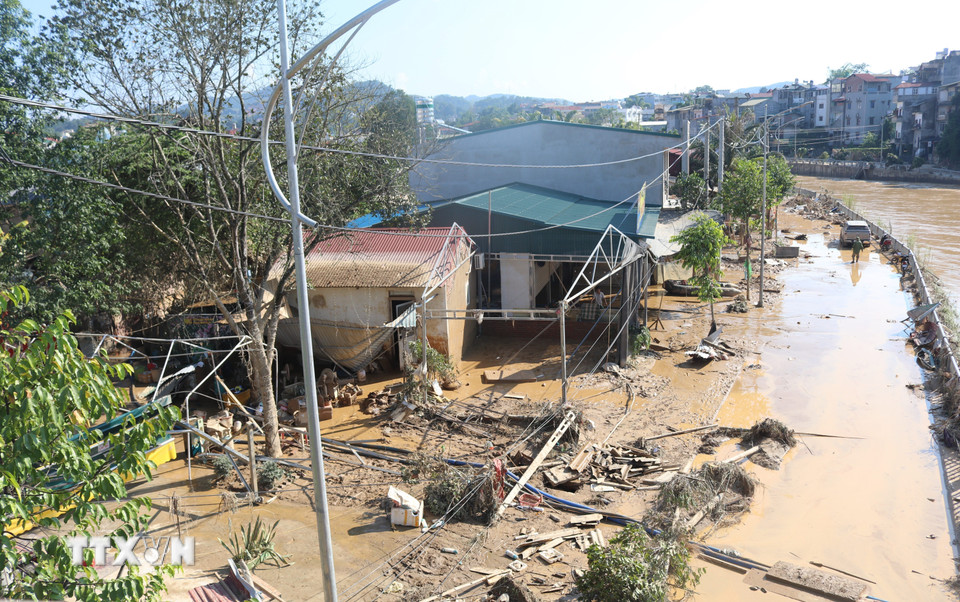 Cao Bằng thiệt hại hơn 2.000 tỷ đồng do ảnh hưởng bão số 11. (Ảnh: Chu Hiệu/TTXVN)