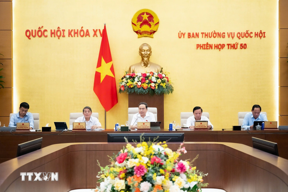 Chủ tịch Quốc hội Trần Thanh Mẫn phát biểu. (Ảnh: Doãn Tấn/TTXVN)