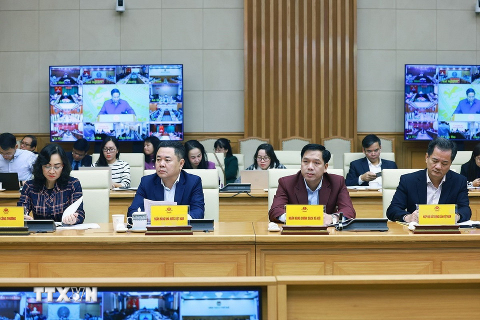 Các đại biểu tham dự phiên họp thứ 5 của Ban Chỉ đạo Trung ương về chính sách nhà ở và thị trường bất động sản. (Ảnh: Dương Giang/TTXVN)