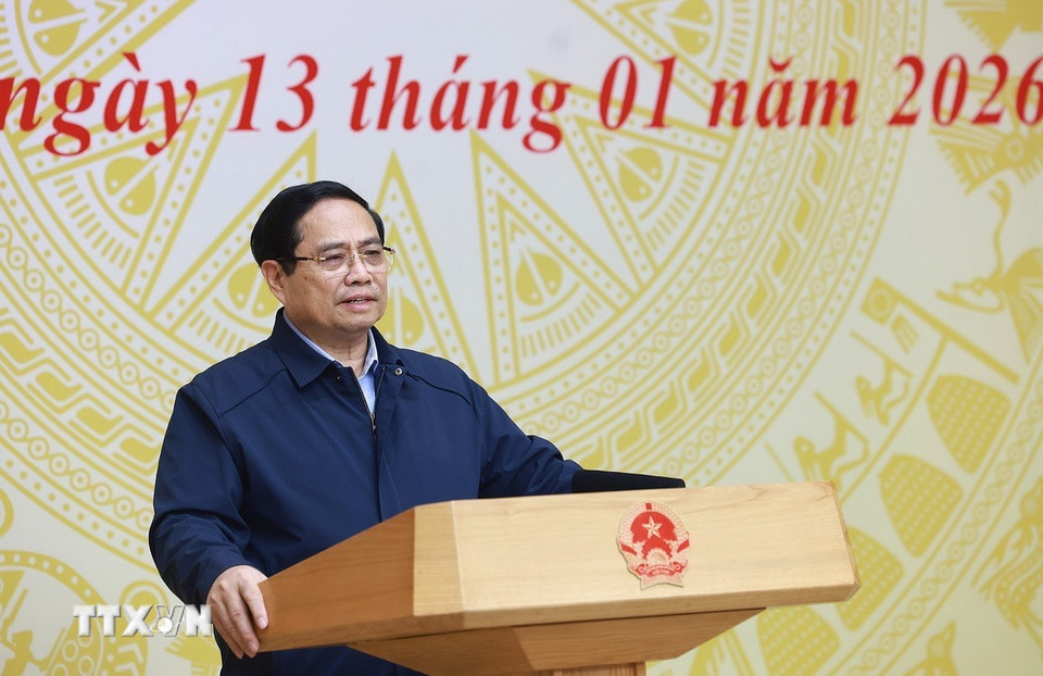 Thủ tướng Phạm Minh Chính chủ trì phiên họp thứ 5 của Ban Chỉ đạo Trung ương về chính sách nhà ở và thị trường bất động sản. (Ảnh: Dương Giang/TTXVN)