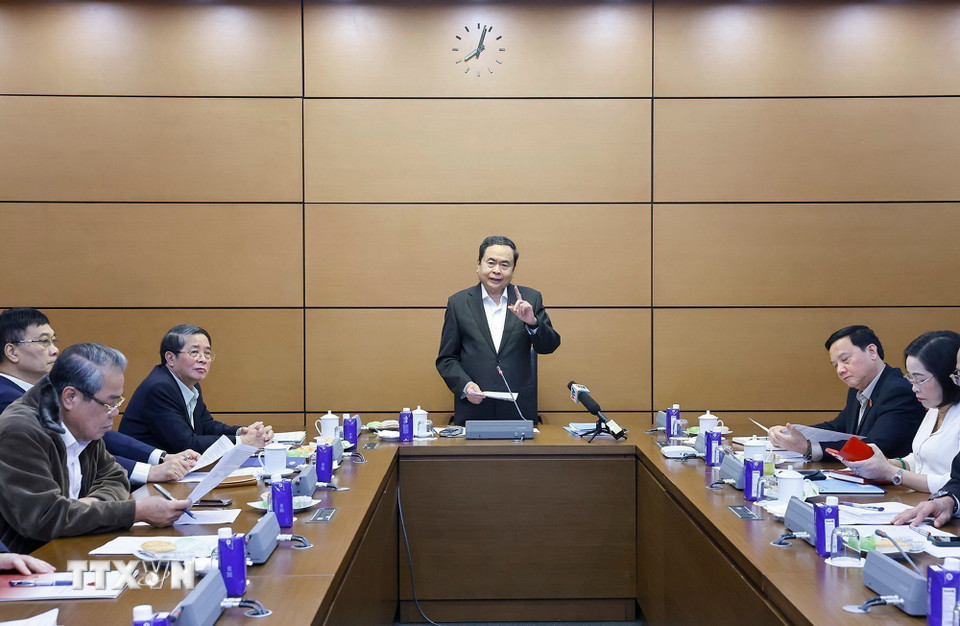 Chủ tịch Quốc hội Trần Thanh Mẫn phát biểu. (Ảnh: Doãn Tấn/TTXVN)