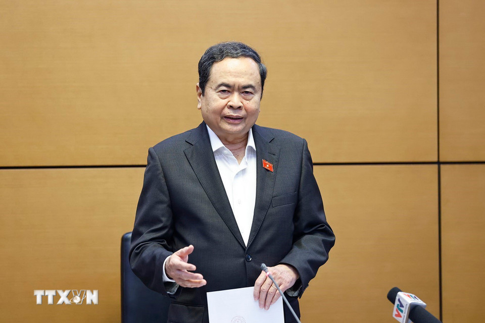 Chủ tịch Quốc hội Trần Thanh Mẫn phát biểu. (Ảnh: Doãn Tấn/TTXVN)