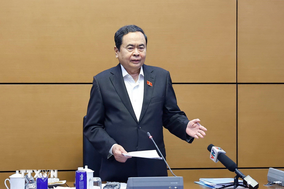 Chủ tịch Quốc hội Trần Thanh Mẫn phát biểu. (Ảnh: Doãn Tấn/TTXVN)