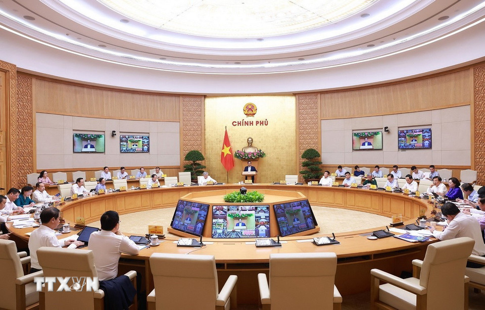Phiên họp Chính phủ thường kỳ tháng 9 năm 2025, trực tuyến đến các địa phương. (Ảnh: Dương Giang/TTXVN)