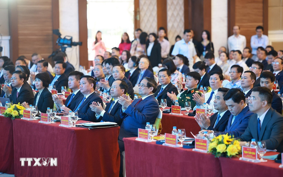 Thủ tướng Phạm Minh Chính dự Hội nghị Xúc tiến đầu tư tỉnh Thanh Hóa năm 2026. (Ảnh: Dương Giang/TTXVN)
