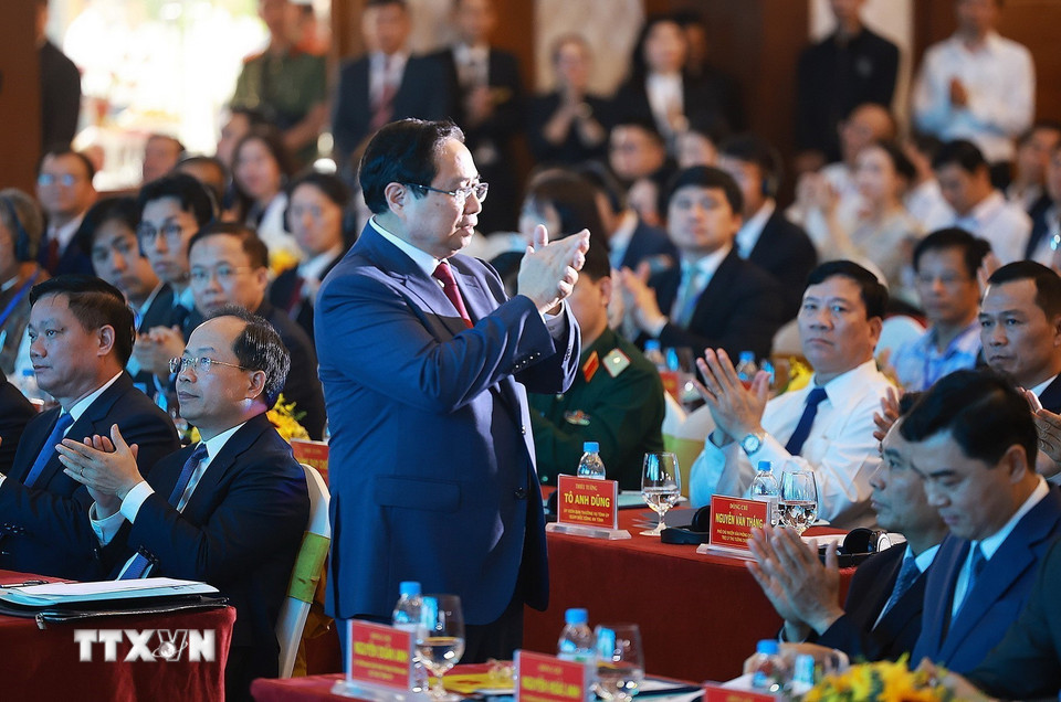 Thủ tướng Phạm Minh Chính dự Hội nghị Xúc tiến đầu tư tỉnh Thanh Hóa năm 2026. (Ảnh: Dương Giang/TTXVN)