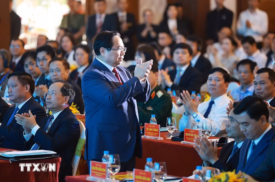 Thủ tướng Phạm Minh Chính dự Hội nghị Xúc tiến đầu tư tỉnh Thanh Hóa năm 2026. (Ảnh: Dương Giang/TTXVN)