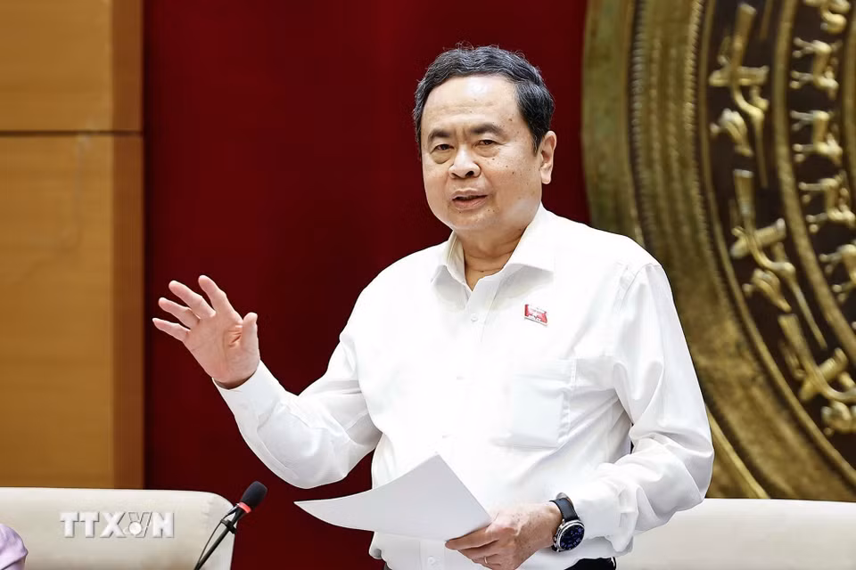 Chủ tịch Quốc hội Trần Thanh Mẫn phát biểu. (Ảnh: Doãn Tấn/TTXVN)