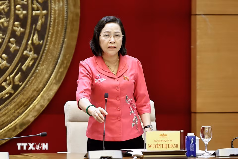 Phó Chủ tịch Quốc hội Nguyễn Thị Thanh phát biểu. (Ảnh: Doãn Tấn/TTXVN)