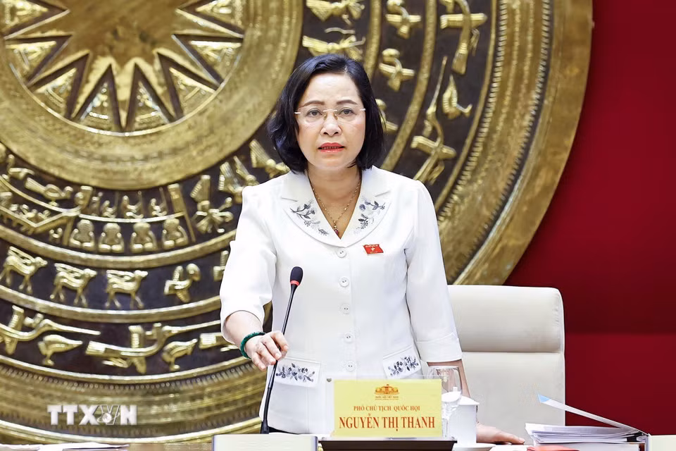 Phó Chủ tịch Quốc hội Nguyễn Thị Thanh phát biểu. (Ảnh: Doãn Tấn/TTXVN)