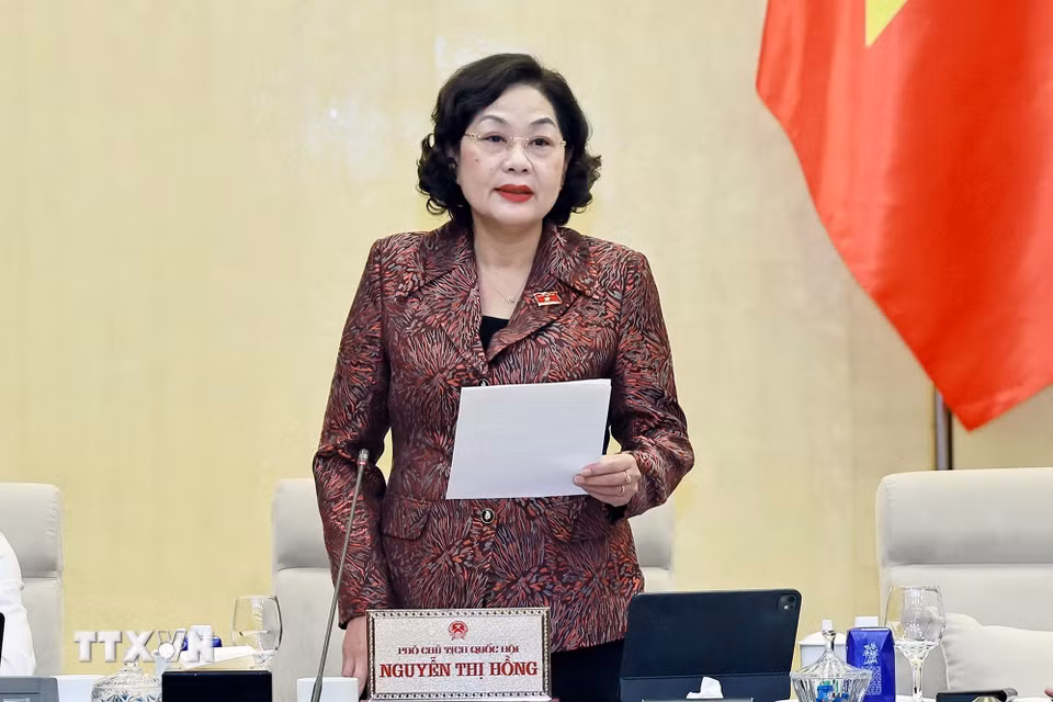 Phó Chủ tịch Quốc hội Nguyễn Thị Hồng phát biểu. (Ảnh: Doãn Tấn/TTXVN)