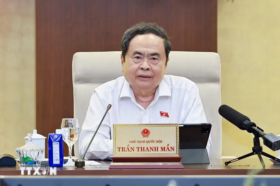 Chủ tịch Quốc hội Trần Thanh Mẫn phát biểu. (Ảnh: Doãn Tấn/TTXVN)