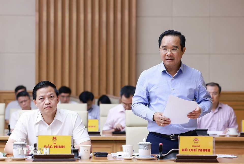 Chủ tịch Ủy ban Nhân dân Thành phố Hồ Chí Minh Nguyễn Văn Được phát biểu. (Ảnh: Dương Giang/TTXVN)