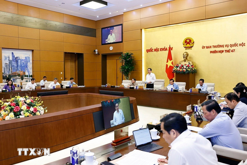 Chủ tịch Quốc hội Trần Thanh Mẫn phát biểu khai mạc phiên họp. (Ảnh: Doãn Tấn/ TTXVN)