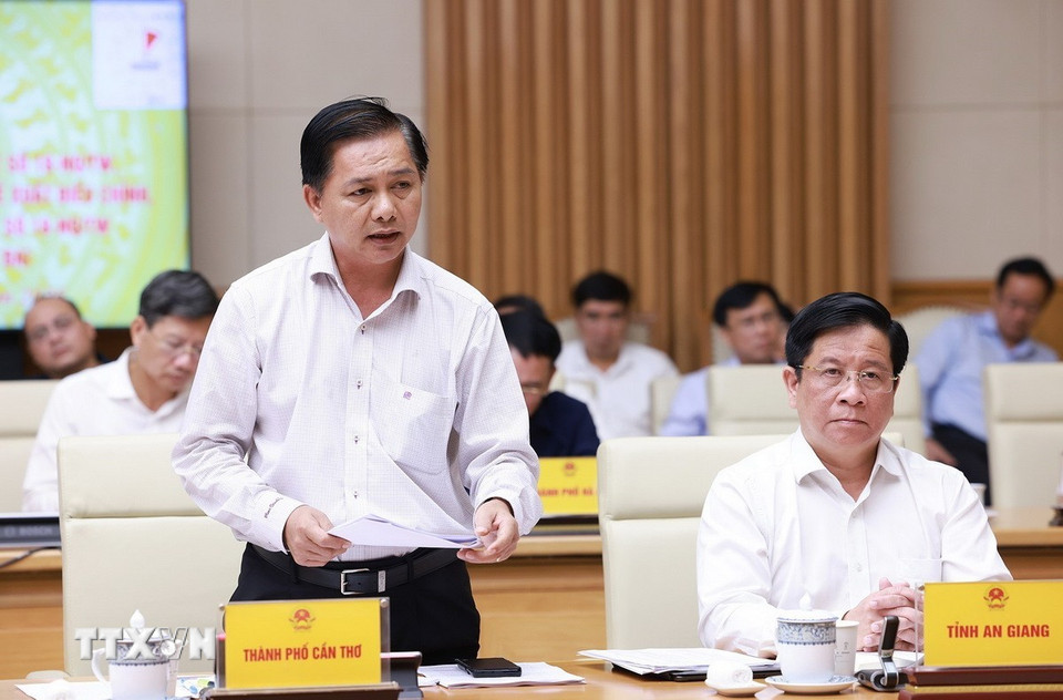 Chủ tịch Ủy ban Nhân dân Thành phố Cần Thơ Trần Văn Lâu phát biểu. (Ảnh: Dương Giang/TTXVN)