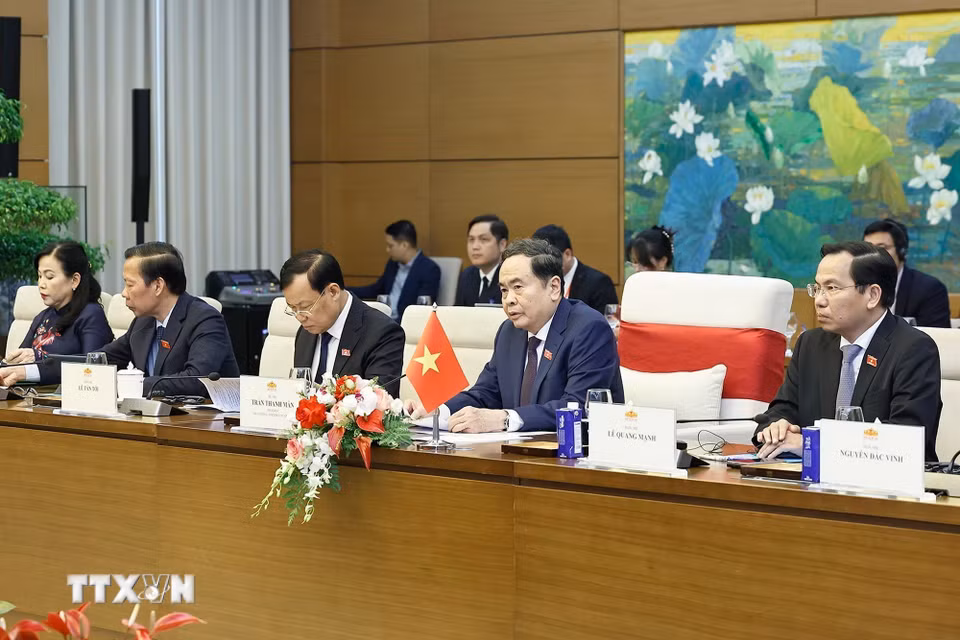 Chủ tịch Quốc hội Trần Thanh Mẫn phát biểu. (Ảnh: Doãn Tấn/TTXVN)