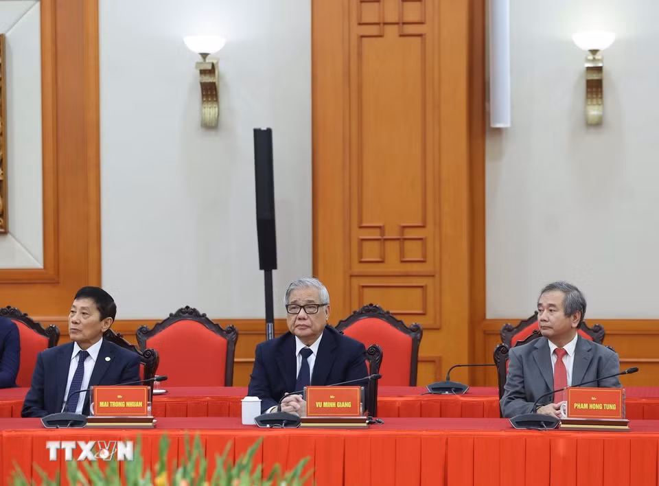 Các đại biểu tham dự buổi gặp Tổng Bí thư Tô Lâm. (Ảnh: Thống Nhất/TTXVN)