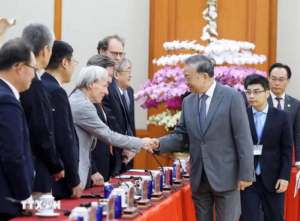 Tổng Bí thư Tô Lâm và các đại biểu. (Ảnh: Thống Nhất/ TTXVN)