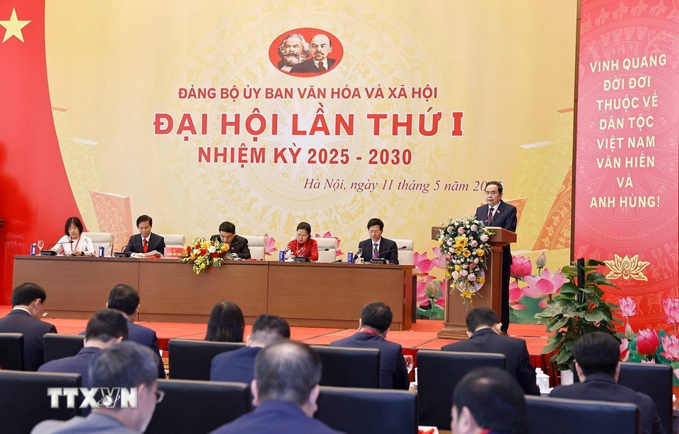 Chủ tịch Quốc hội Trần Thanh Mẫn phát biểu chỉ đạo. (Ảnh: Doãn Tấn/TTXVN)