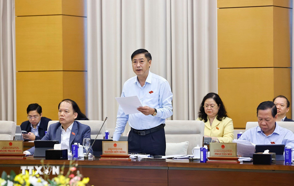 Chủ nhiệm Ủy ban Công tác đại biểu của Quốc hội Nguyễn Hữu Đông phát biểu. (Ảnh: Doãn Tấn/TTXVN)