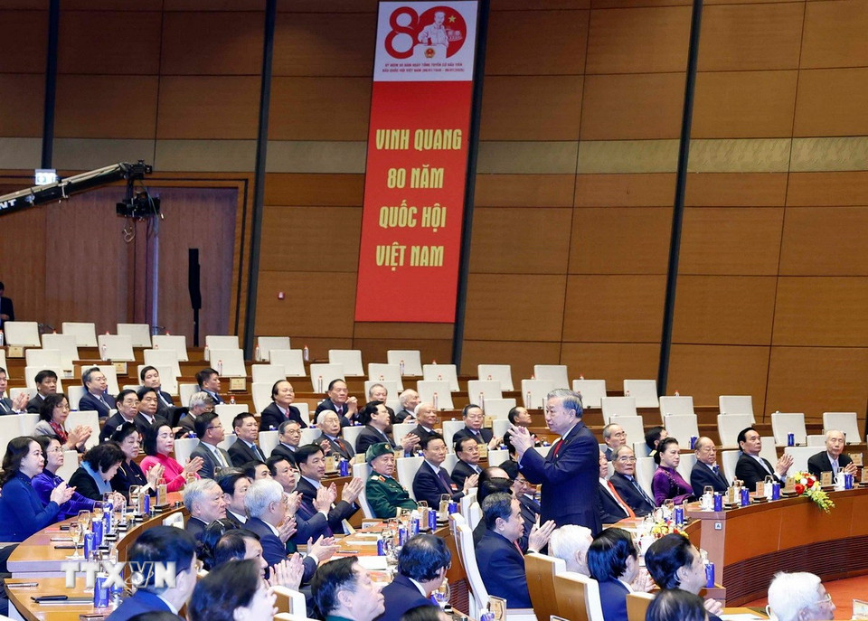 Tổng Bí thư Tô Lâm dự Lễ kỷ niệm. (Ảnh: Thống Nhất/TTXVN)