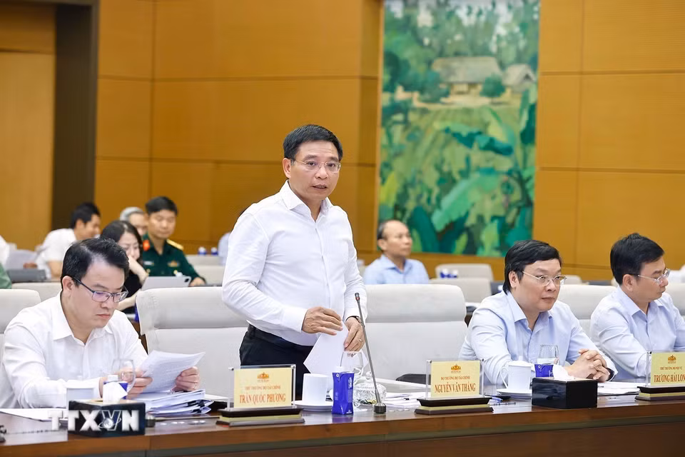 Bộ trưởng Bộ Tài chính Nguyễn Văn Thắng phát biểu. (Ảnh: Doãn Tấn/TTXVN)