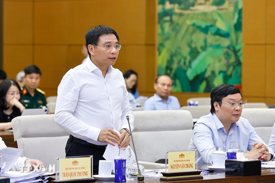 Bộ trưởng Bộ Tài chính Nguyễn Văn Thắng phát biểu. (Ảnh: Doãn Tấn/TTXVN)